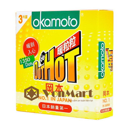 Bao cao su Okamoto Dot Hot, hàng Nhật chính hãng