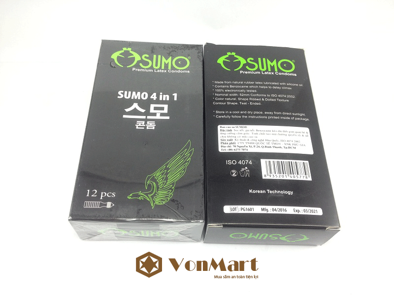 Bao cao su Sumo 4 in 1, tính năng, giá cả, cửa hàng chính hãng