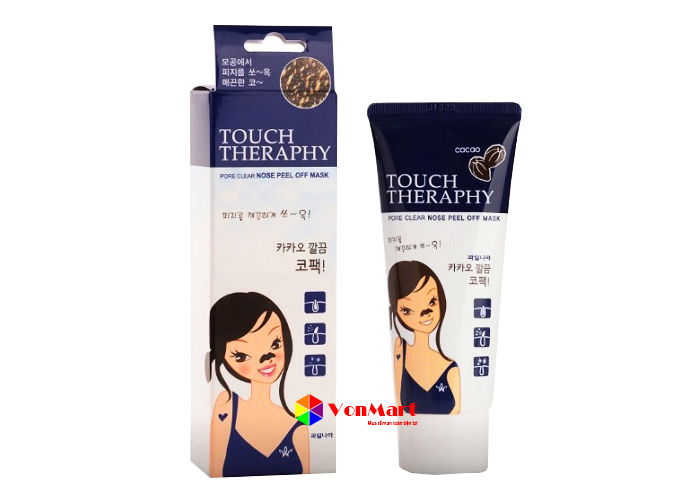 Gel lột mụn mũi Touch Therapy Cacao Pure Clear Nose Pack, mềm chân lông